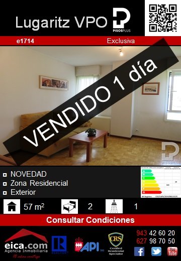 Piso de VPO en Lugaritz, Donostia, vendido en 1 día. eica agencia inmobiliaria Donosti