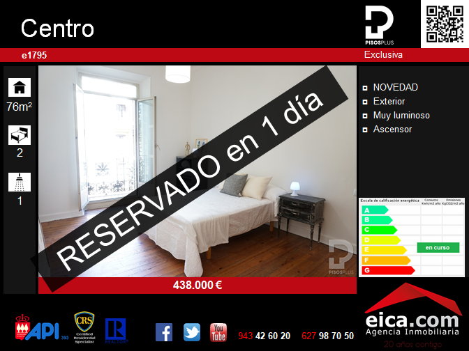Piso en el Centro de Donostia vendido en 1 día. Home Staging. eica agencia inmobiliaria Donosti